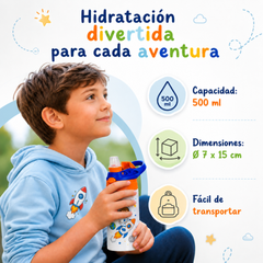 Botella Infantil con Boquilla de silicona Personalizable - Resistente, Ergonómica y Duradera
