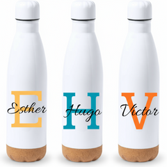 Botella Térmica con nombre e inicial 500 ml - Diseño elegante, resistente y acabado profesional