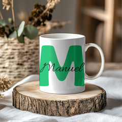 Taza Personalizada 330 ml - Con Nombre e Inicial