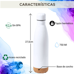 Botella Personalizada con base de corcho 750 ml