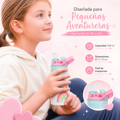 Botella Infantil para niña con Boquilla de silicona Personalizable - Resistente, Ergonómica y Duradera (Copia)