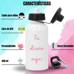 Botella Personalizada con Doble Tapón 600 ml – Hidratación con Estilo Único