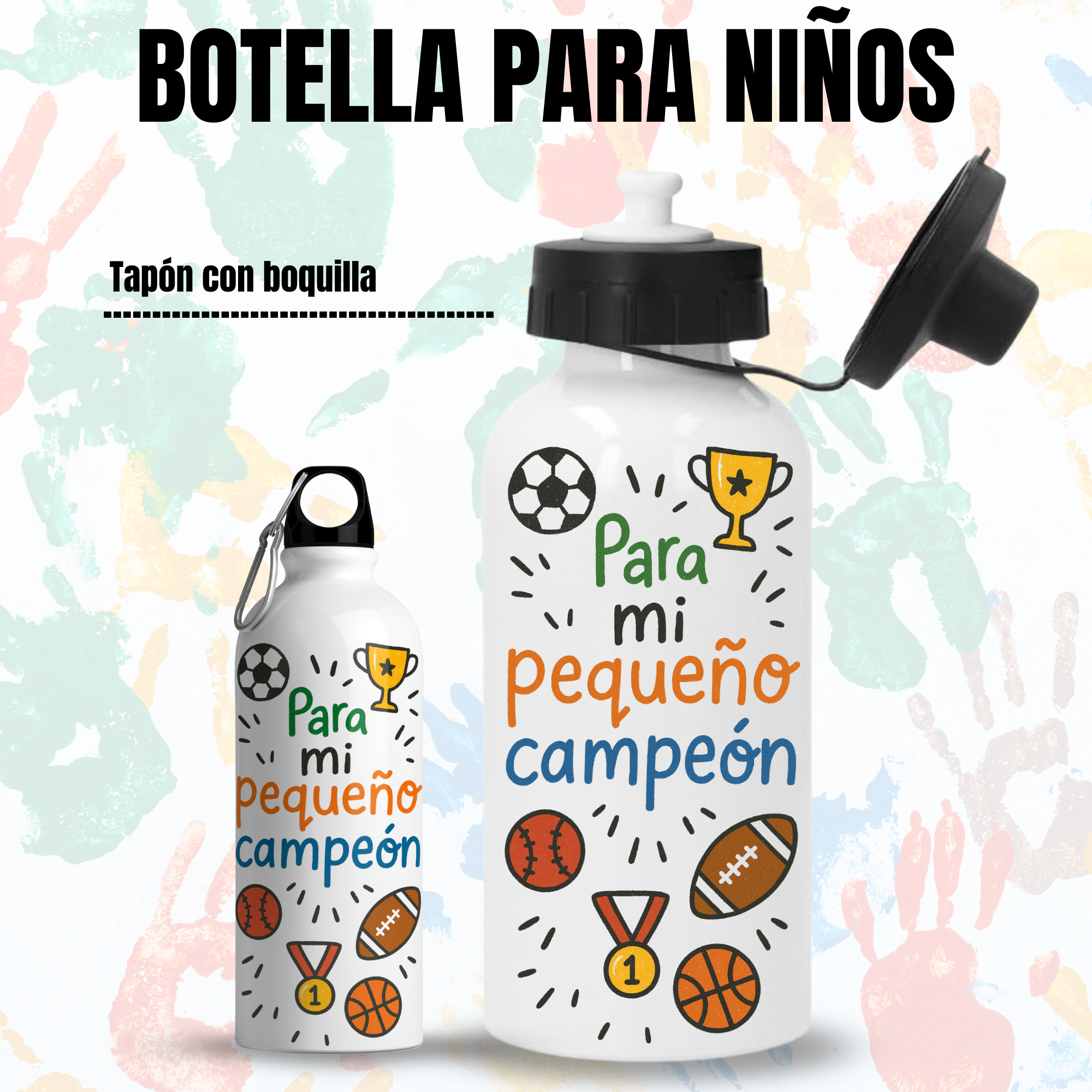 Botella Personalizada con Doble Tapón 600 ml – Hidratación con Estilo Único