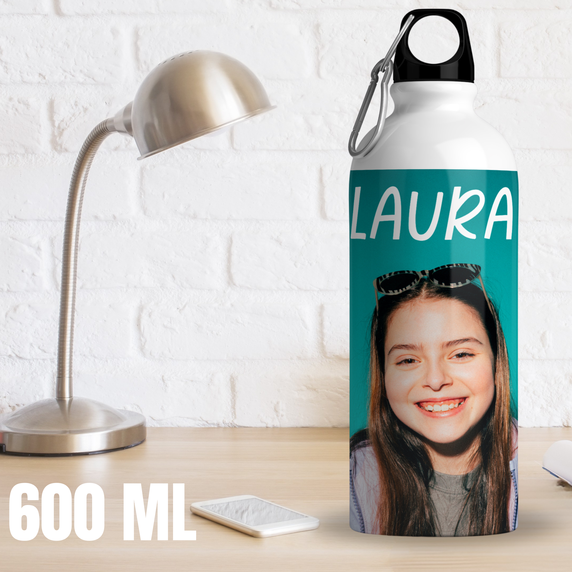 Botella Personalizada con Doble Tapón 600 ml – Hidratación con Estilo Único