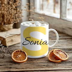 Taza Personalizada 330 ml -  Con Nombre e Inicial