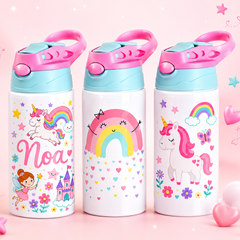 Botella Infantil para niña con Boquilla de silicona Personalizable - Resistente, Ergonómica y Duradera (Copia)
