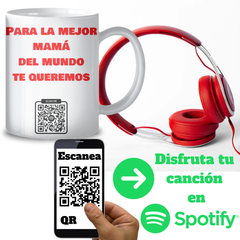 Taza Personalizada Spotify con QR 330 ml - Cerámica AAA
