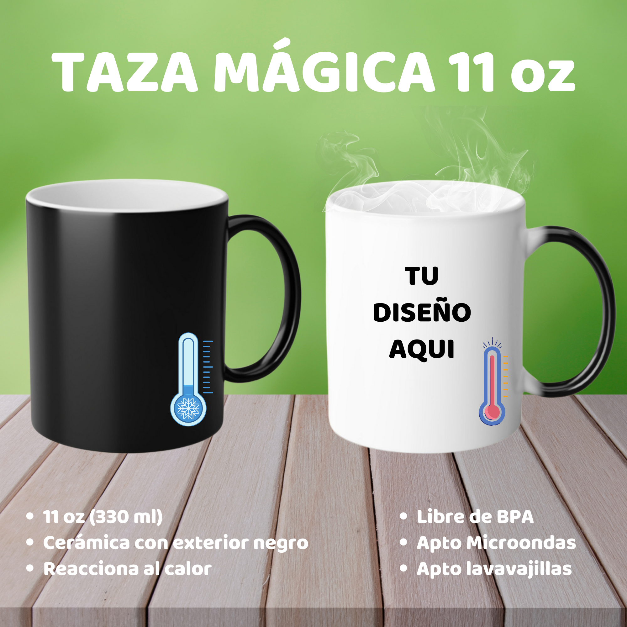 Taza Personalizada Mágica 330 ml - Cerámica AAA