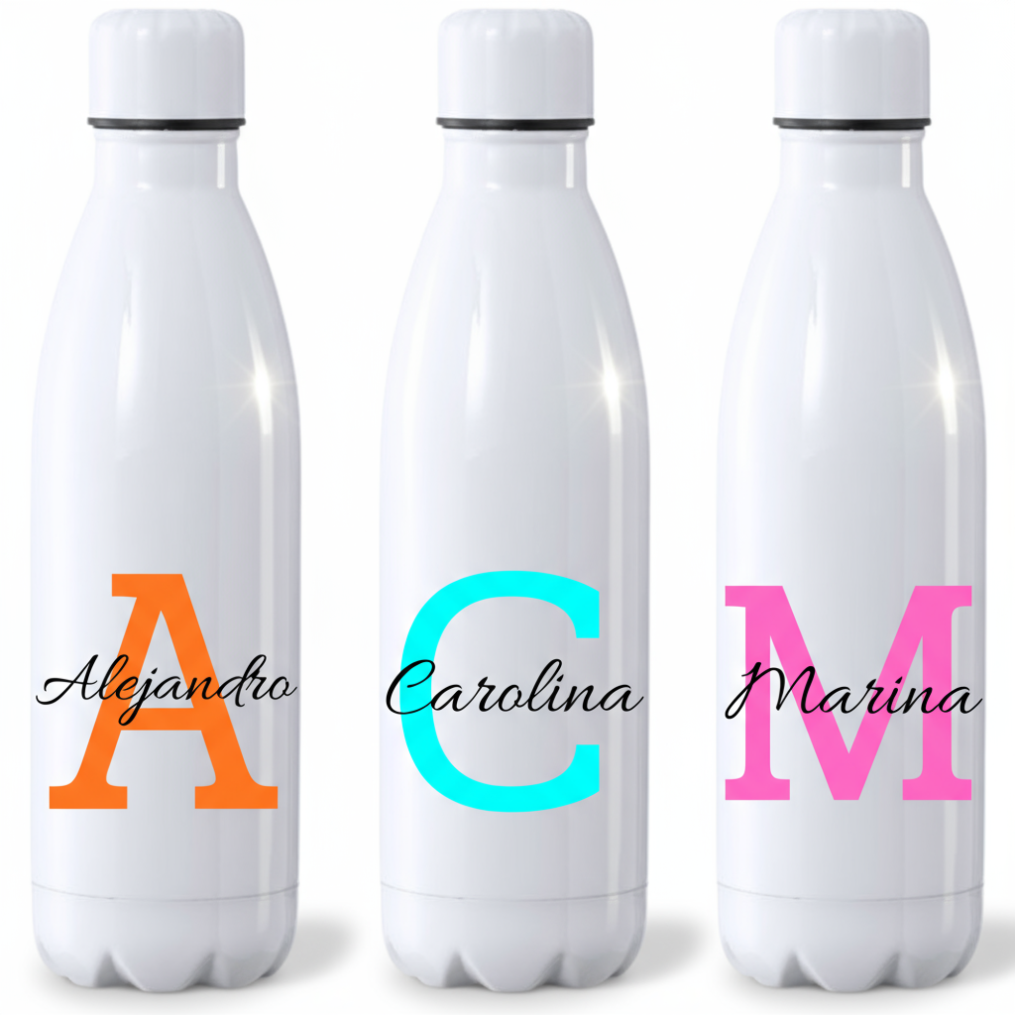 Botella Térmica con nombre e inicial 500 ml - Diseño elegante, resistente y acabado profesional