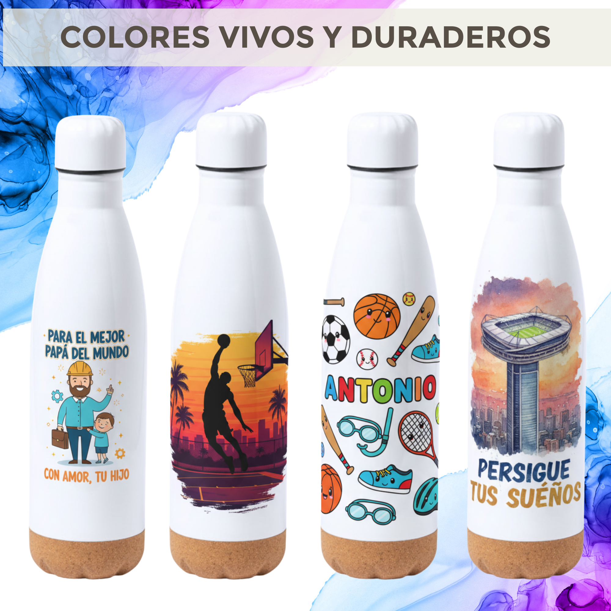 Botella Personalizada con base de corcho 750 ml