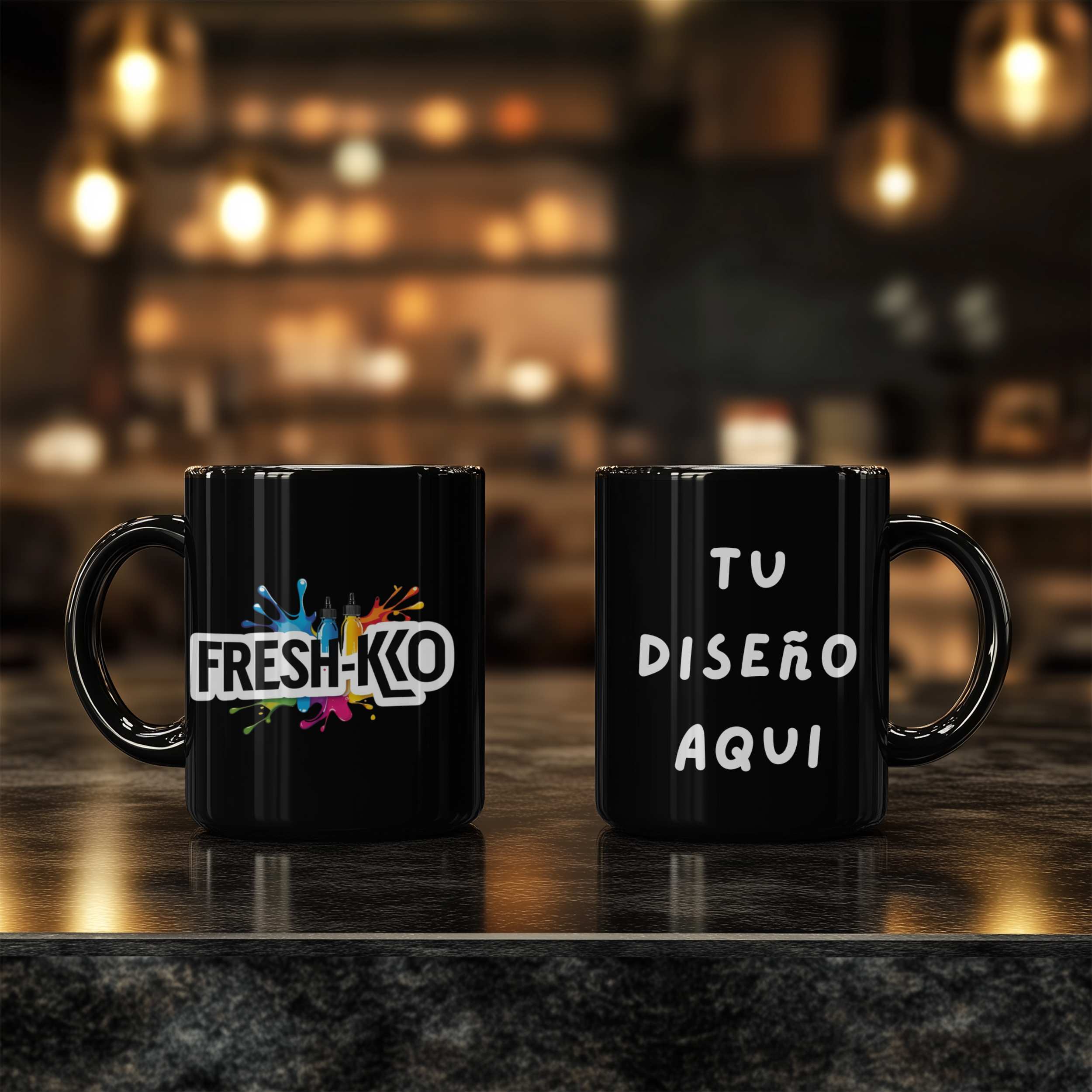 Taza Personalizada Negra 330 ml -Cerámica AAA
